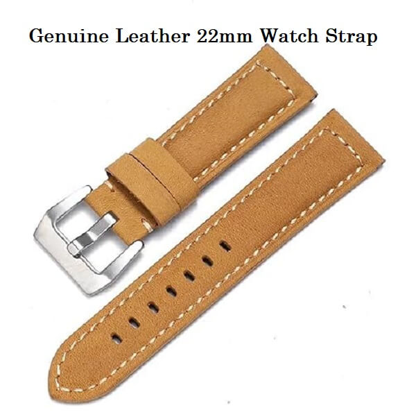 Genuine Leather Watch Band 22mm - (Container Product Without Box) - Imported from UK