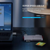 GIKERSY Aluminium Alloy Super Speed USB 3.0 5-in-1 Card Reader with Parallel Read USB Adapter for MS, CF, Micro SD, SDXC, M2 - Imported from UK