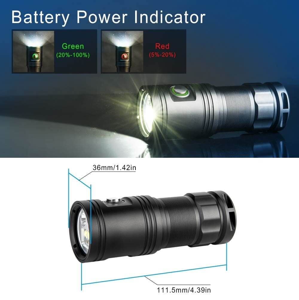 TrustFire DF30 150° Diving Photography Video Flashlight, 2350 Lumens Underwater Camera Dive Light (Container Product Without Accessories & Box) - Imported from UK