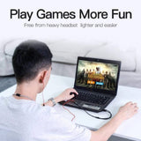 3.5mm 2 Male to 1 Female Headphone Earphone Mic Gold Plated Audio Y Splitter Adapter Cable for PC Laptop 33cm - Imported from UK