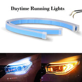 AUTOXBERT Car Headlight LED Strip Lights 2x 30cm Dual Color 12V Daytime Running Lights Flexible Waterproof Slim DRL Led Lights - Imported from UK
