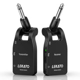 LEKATO Guitar Wireless System 2.4G Wireless Guitar Transmitter Receiver Set, Built-in Battery,  6 Channels 100ft Wireless System for Electric Guitar Bass (WS10) - Imported from UK