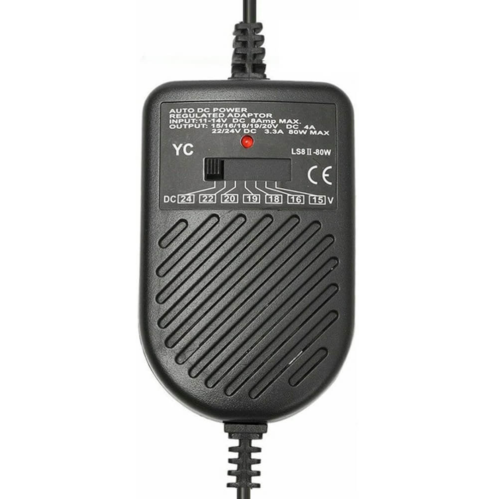 FOLODA Universal 80W DC Car Charger, Laptop Notebook Power Adapter LED Automatic Adjustable Power Supply Set with 8 Detachable Plugs - Imported from UK