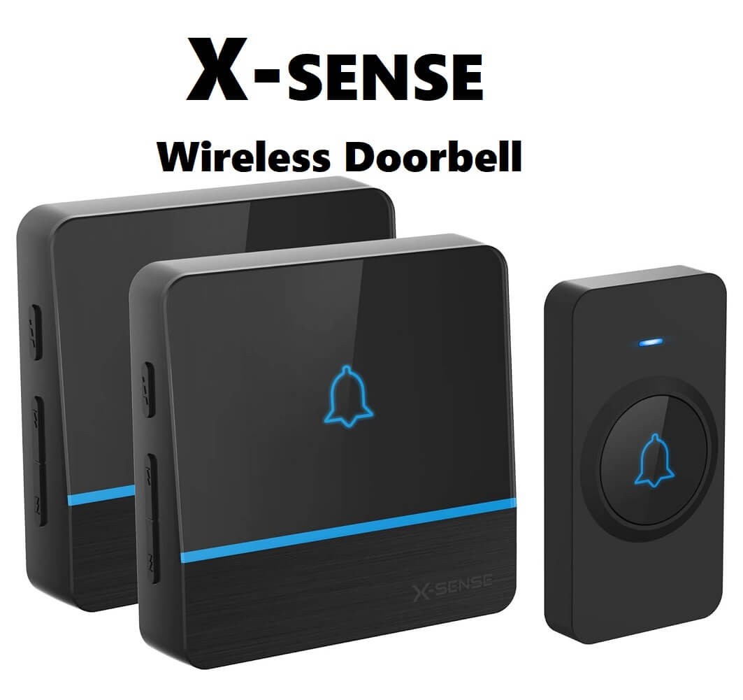 X-Sense Wireless Doorbell, Over 2000ft/600m Wireless Range, 2 Plug-in Receivers with LED Flash 56 Melodies 5 Volume Levels & Waterproof IP55 - Imported from UK