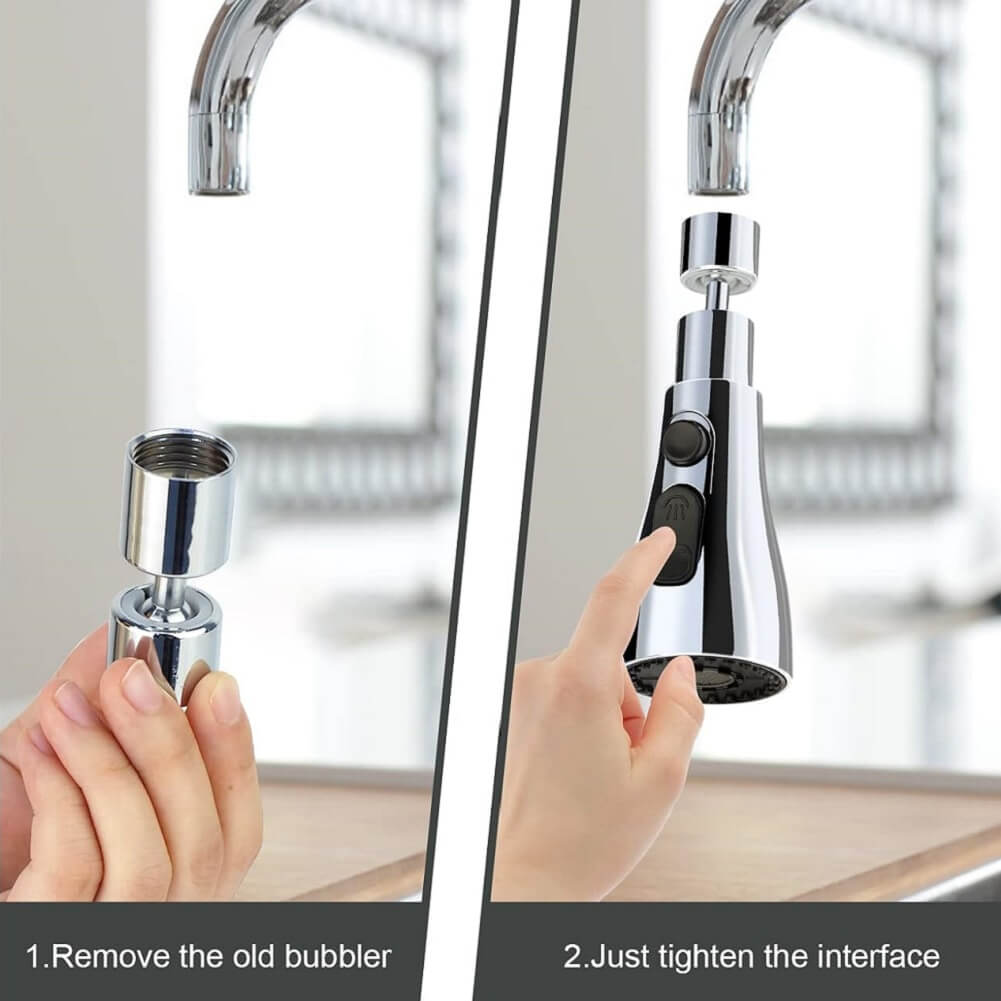 Faucet Splash Head, Rotating Tap Aerator, Tap Extension Attachment for Kitchen & Bathroom - Imported from UK