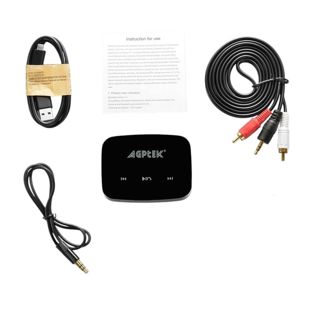 AGPtEK HiFi Multi-Functional Bluetooth 4.1 Receiver Car Kit, Wireless Audio Music Adapter - (Amazon Container Product as it is, No Warranty, No Guarantee, No Return, No Exchange) - Imported from UK