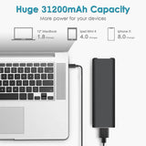 RSOEWXN AC Outlet Portable Laptop Power Bank, Universal 31200mAh 100W Travel Laptop Charger, Fast Charging External Battery Pack - Imported from UK