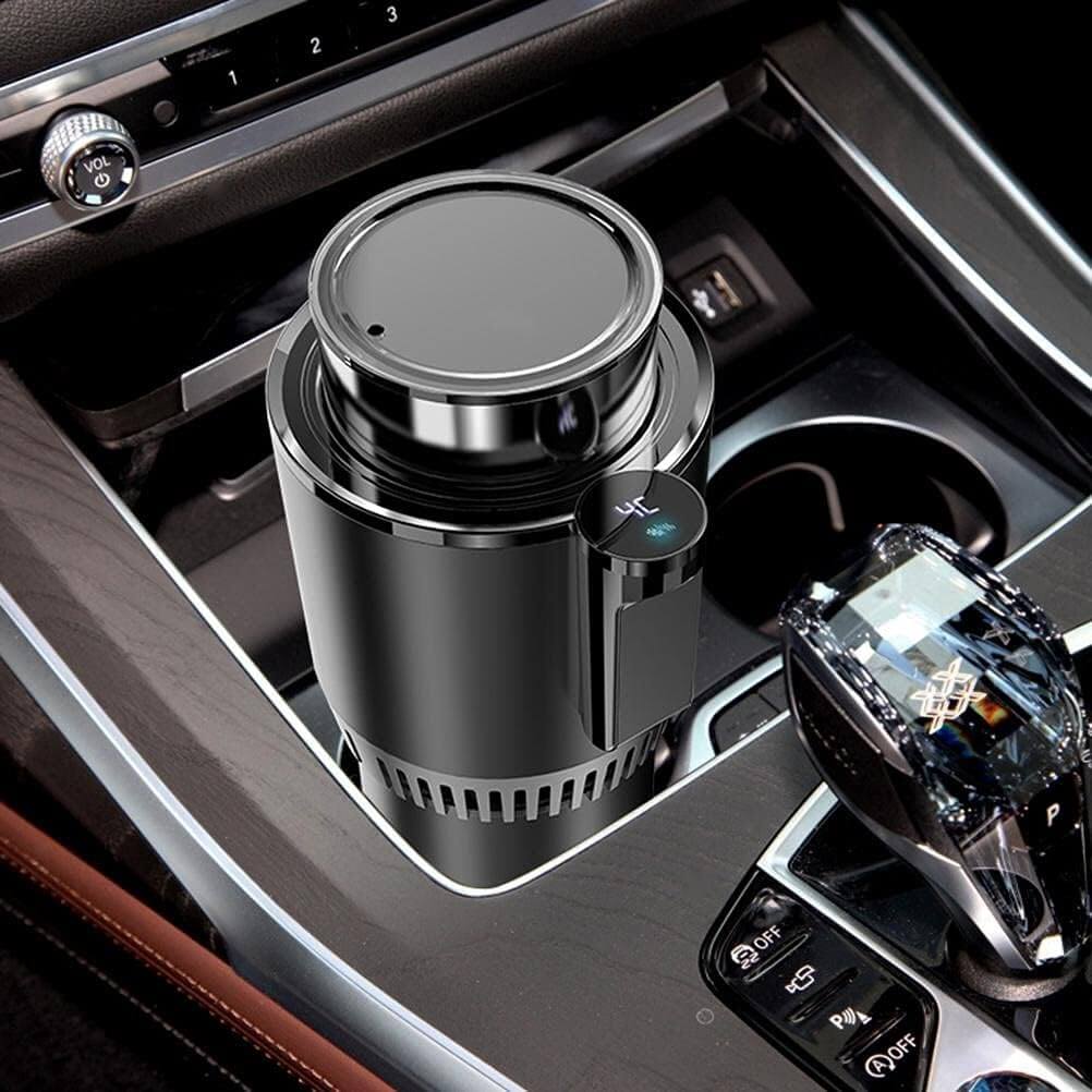 Car Cooling & Heating Cup Holder 2‑in‑1 Smart Auto Cup Drink Holder with Display Temperature for Water Coffee Beverage Milk - Imported from UK