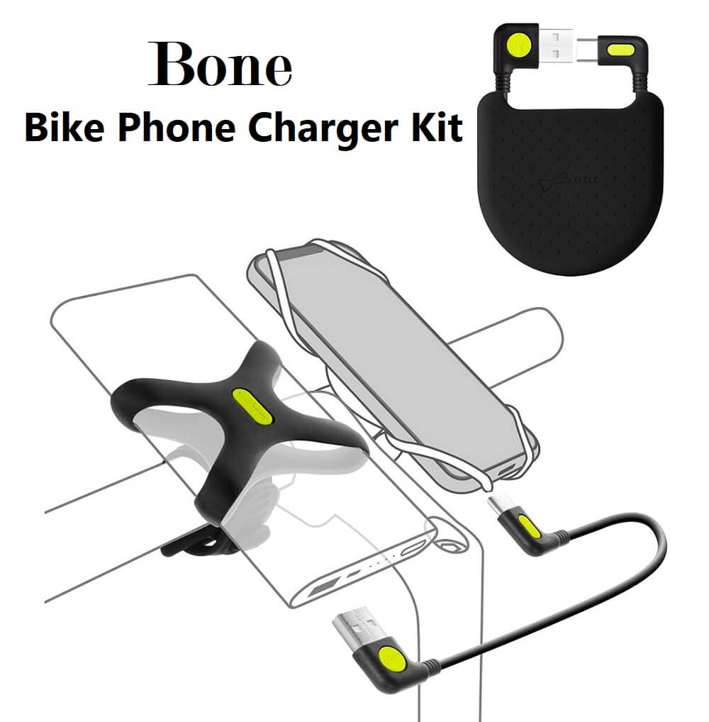 Bone Bike Phone Charger Kit, 90° L-Shape Design QC Fast Charging USB-C to USB-A Cable, iPhone Android Compatible - Imported from UK
