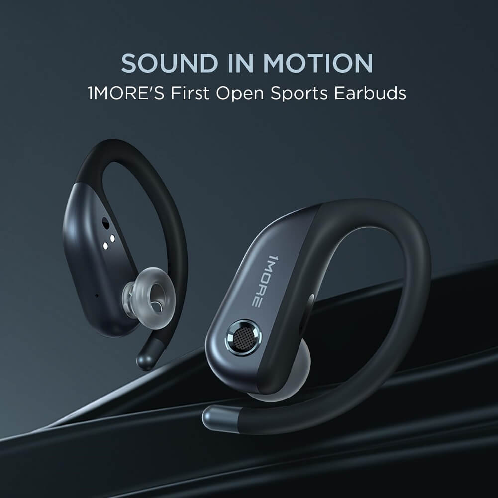 1MORE Fit Open Earbuds S50, Bluetooth 5.3 Wireless Earbuds with Long Battery Life IPX7 Water Resistance & Comfortable Fit for Running, Working Out & Even Everyday Use (Black & White) - Imported from UK