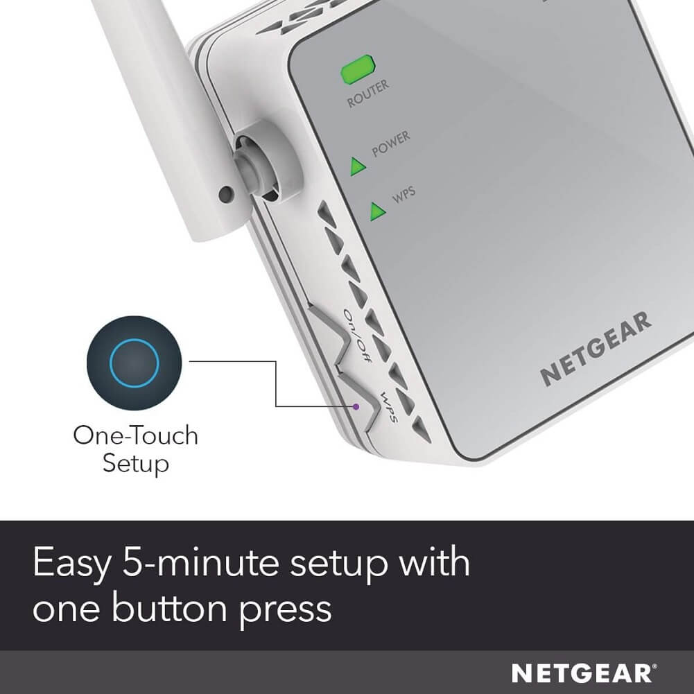 NETGEAR N300 WiFi Range Extender / Repeater Signal Booster up to 300 Mbps Covers up to 600 sq.ft & 10 devices - Imported from UK