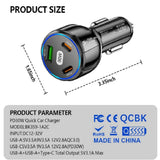 KIFIDAN 90W 3-in-1 Super Fast Charging Station, USB-C Car Charger with Dual PD 30W+QC3.0 - Imported from UK
