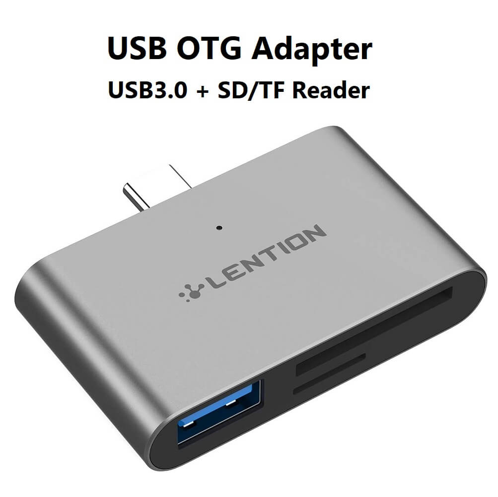 LENTION USB C to SD/Micro SD Card Reader with USB 3.0 Adapter - Imported from UK
