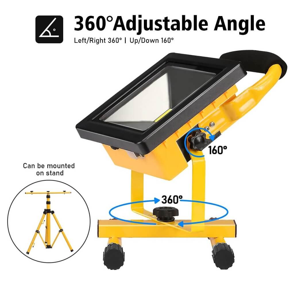 Beeway 20W Rechargeable LED Flood Light, Super Bright 3000LM IP65 Waterproof Work Light for Garage Garden Fishing Camping Car Repair BBQ - Imported from UK