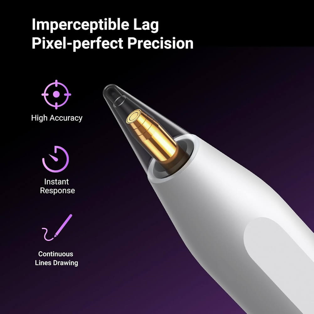 Ugreen Smart Bluetooth Stylus Pen for iPad with MFI Chip Tilt Sensitivity & Palm Rejection, 2nd Generation Magnetic Wireless Charge Pencil (15060) - Imported from UK
