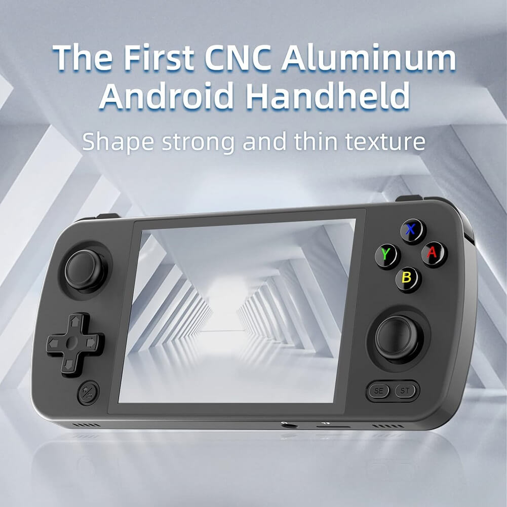 ANBERNIC RG405M Handheld Game Console, Aluminum Alloy CNC Android 12 System 4.0" IPS Touch Screen with 128G TF Card & 3172 Games - Imported from UK