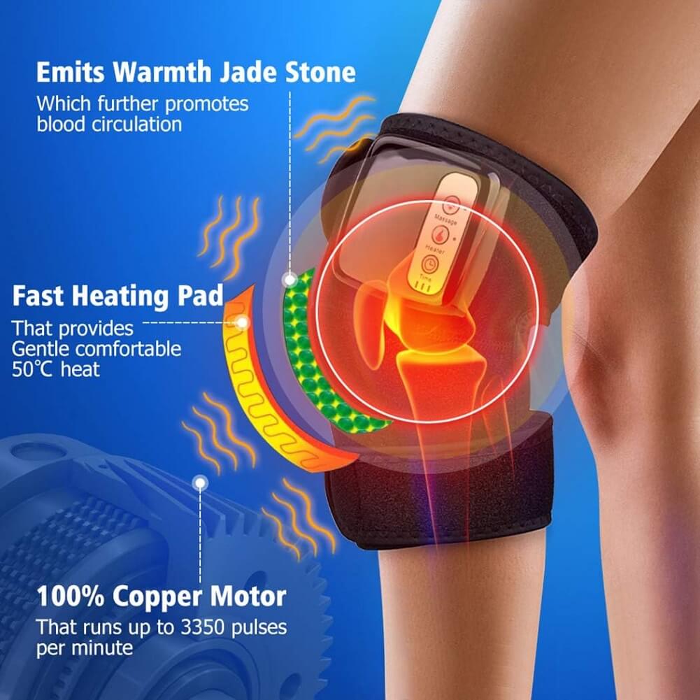 POSSESSORS teach Heated Knee Massager, 12W Electric Heating Knee Massager Far Infrared Joint Brace Support for Muscles Arthritis Sports Injury Pain Relief - Imported from UK