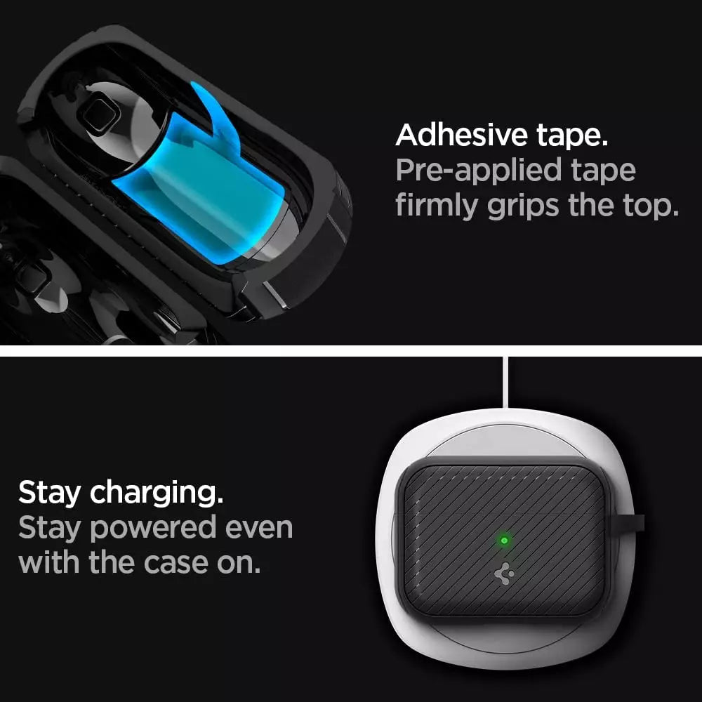 Spigen Apple AirPods 3rd Generation Case Mag Armor (MagFit) MagSafe Compatible Magnets (Matte Black) - Imported from UK