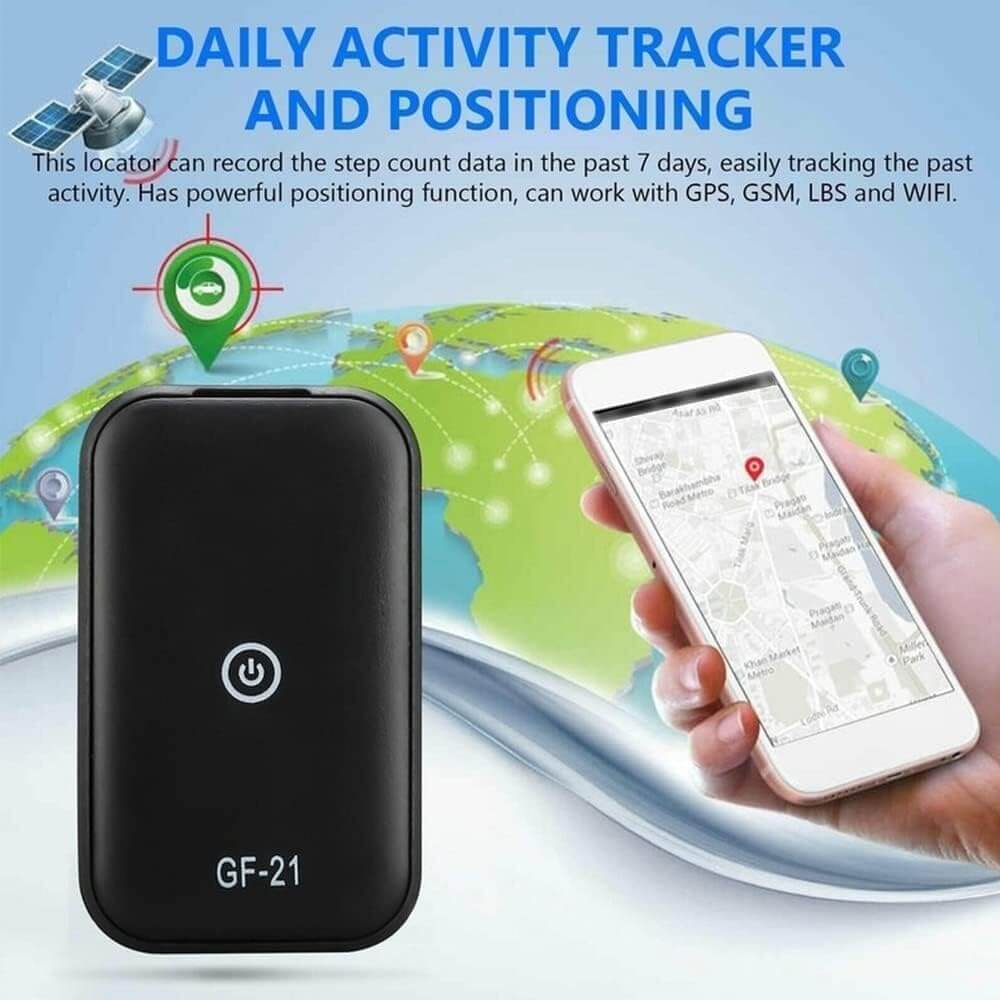 GF21 Mini GPS Tracker with WiFi + LBS + AGPS Positioning, Remote Pickup, Remote Recording, Voice Recording, Real Time Tracking, Electronic Fence, Anti Theft Alarm & More - Imported from UK
