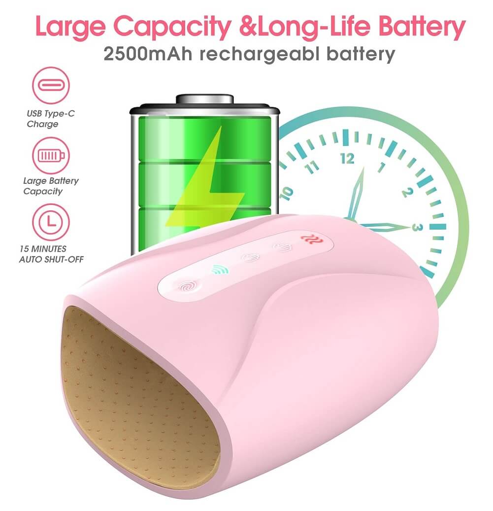 Cotsoco Wireless Rechargeable Hand Massager with Heat, 3 Levels Compression Pressure Point Therapy for Arthritis, Pain Relief, Finger Numbness, (Container Product Without Box) - Imported from UK