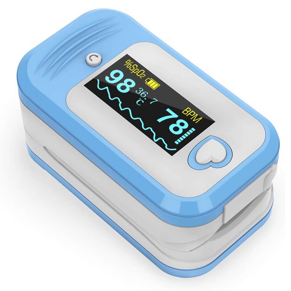 MedLinket Temp Pulse Oximeter 5-in-1 Oxygen Saturation Monitor Monitoring Oxygen Level Finger Pulse Oximeter Checks SpO2 Body Temperature Pulse Rate Perfusion Index PPG with Auditory Alarm - Imported from UK