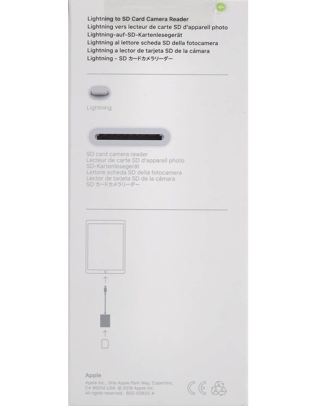 Lightning 8 Pin to SD Card Camera Reader, iPhone iPad Conversion Adapter Conversion Cable - Imported from UK