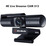 AVerMedia PW513 Live Streamer 4K Ultra HD Webcam for Streaming, Gaming & Conferencing Noise Cancellation, 94° Wide Angle, Works With CamEngine, Teams, Zoom, OBS, for PC/Mac, TAA/NDAA Compliant - Imported from UK