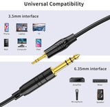 CableCreation 3.5mm to 6.35mm TRS Male Stereo Audio Cable, Gold Plated, 1M - Imported from UK
