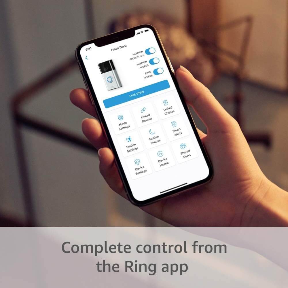 Ring Video Doorbell 1st Gen, Rechargeable Battery Powered WiFi Doorbell Security 720P HD Camera with 2 Way Talk Motion Detection Night Vision Fully Working (Container Product Without Box & Accessories) - Imported from UK