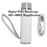 SKYBASIC Digital Wireless Microscope 2MP 50X-1000X Magnification Portable WiFi USB Microscope Camera with 8 LEDs for Phone PC Tablet Windows Android (Container Product Without Box) - Imported from UK