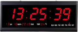 HoTai Large LED Digital Wall Clock 18.9 Inch, Large Red LED Display with Indoor Temperature Date, Day of Week, Desk Wall Alarm Clock - Imported from UK