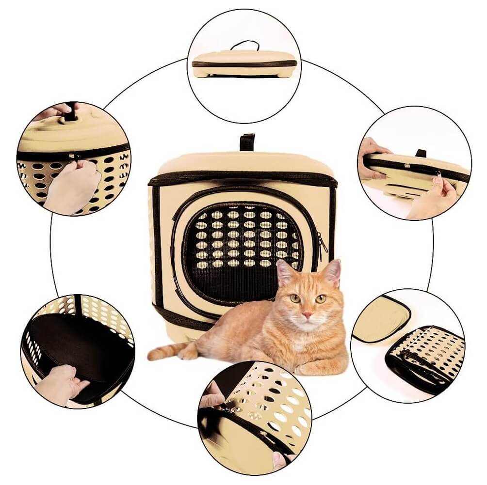 Easy Joy Pet Carrier Handbag Bag, Portable Travel Pet Bag, Opening Top Carry Box for Small Cat & Dogs Puppies Rabbits etc with Soft Mat - Imported from UK