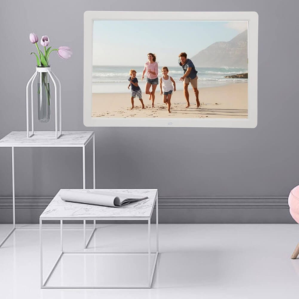 Digital Photo Frame with Remote Control 17" Full HD 1080P Electronic Album with TFT LED Display Support USB SD Card Slot Built in Stereo Speaker  - Imported from UK