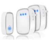 TECKNET Wireless Doorbell (2 Receivers 1 Transmitter), Waterproof Door Bell with 36 Melodies 4 Volume Levels 1000ft Range LED Indicator for Home Classroom Office & More - Imported from UK