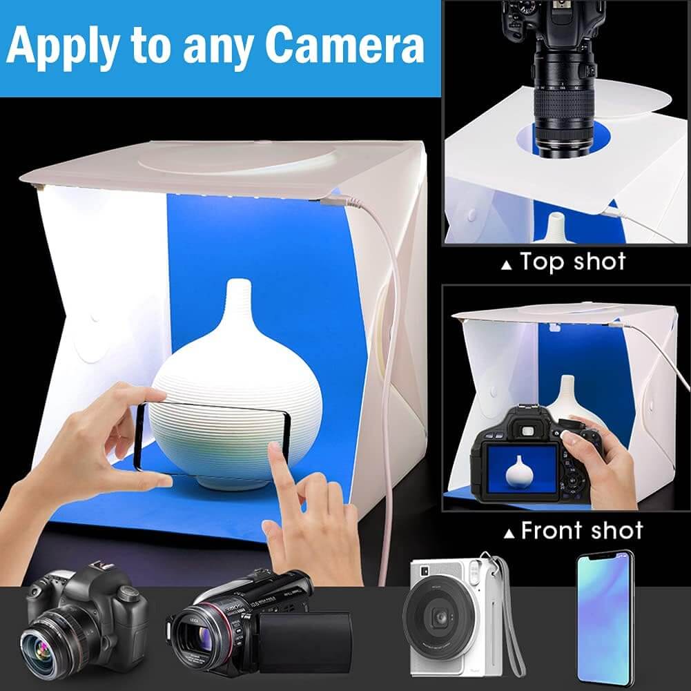 Photography Light Photo Box, 40cm LED Folding Softbox with 6 Color Backdrop, Studio Shooting Tent - Imported from UK