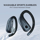 1MORE Fit Open Earbuds S50, Bluetooth 5.3 Wireless Earbuds with Long Battery Life IPX7 Water Resistance & Comfortable Fit for Running, Working Out & Even Everyday Use (Black & White) - Imported from UK