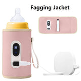Digital Baby Bottle Warmer, Portable Baby Fagging Jacket USB 5 Gears Adjustable Temperature with LED Display For Breastmilk & Formula For Night Feeding & Outdoor  - Imported from UK