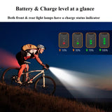 Deilin Bicycle Light Set, Up to 70 Lux, Osram LED Bicycle Light, USB Rechargeable, IPX5 Waterproof Front & Rear Bicycle Light Set - Imported from UK