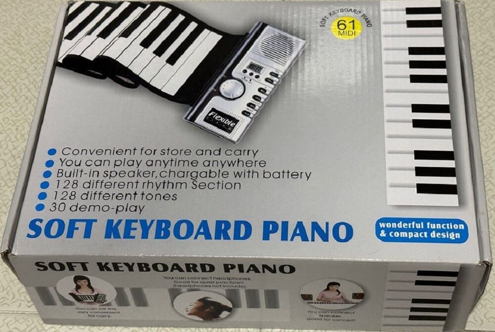 AGPtek 61 Keys Roll Up Soft Keyboard Piano, MIDI Electronic Portable Keyboard Piano - Imported from UK