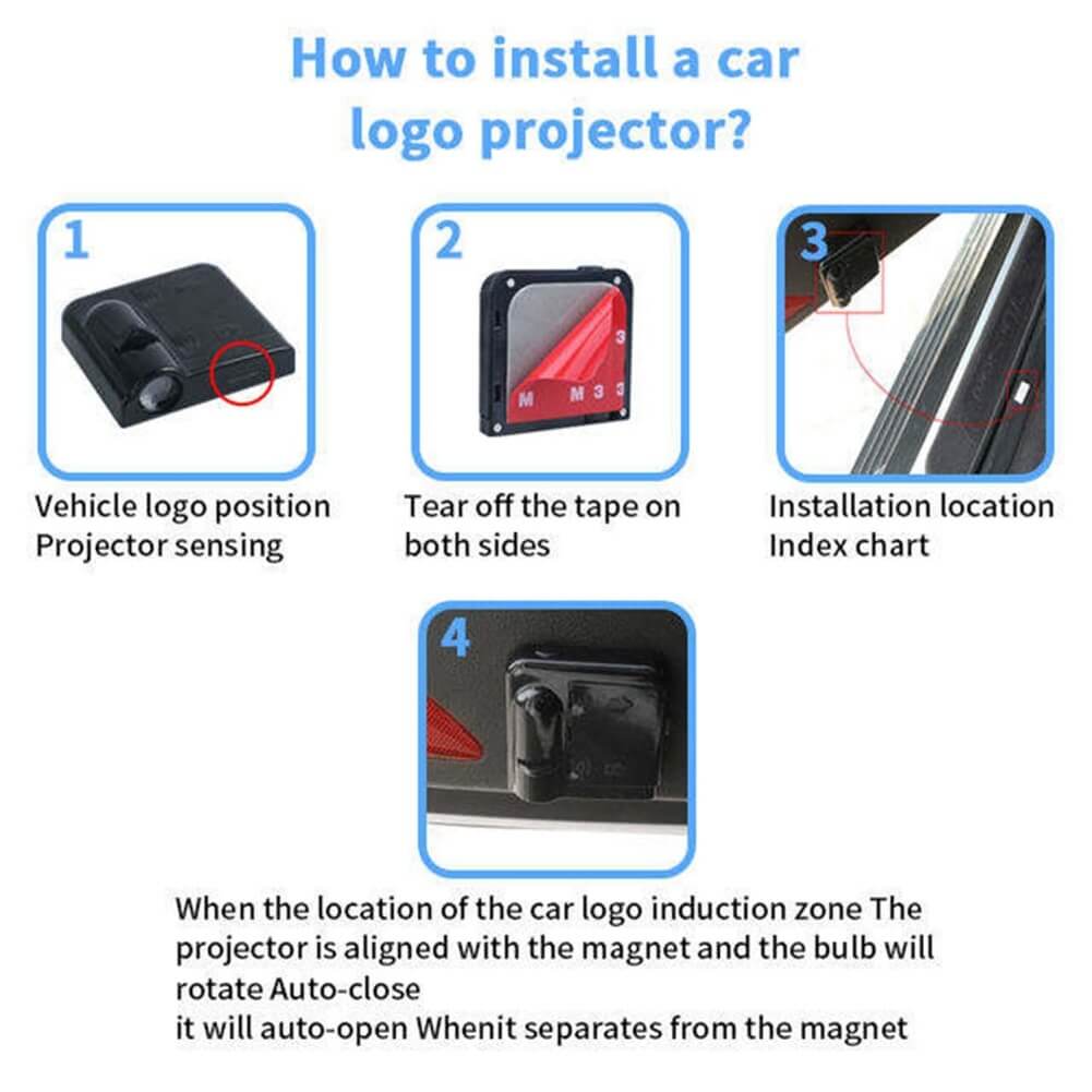 Honda Ghost Shadow Floor LED Light, Wireless Car Door Welcome Laser Projector Logo Ghost Shadow Light, Car Styling Accessories, Pack of 2 Pcs - Imported from UK