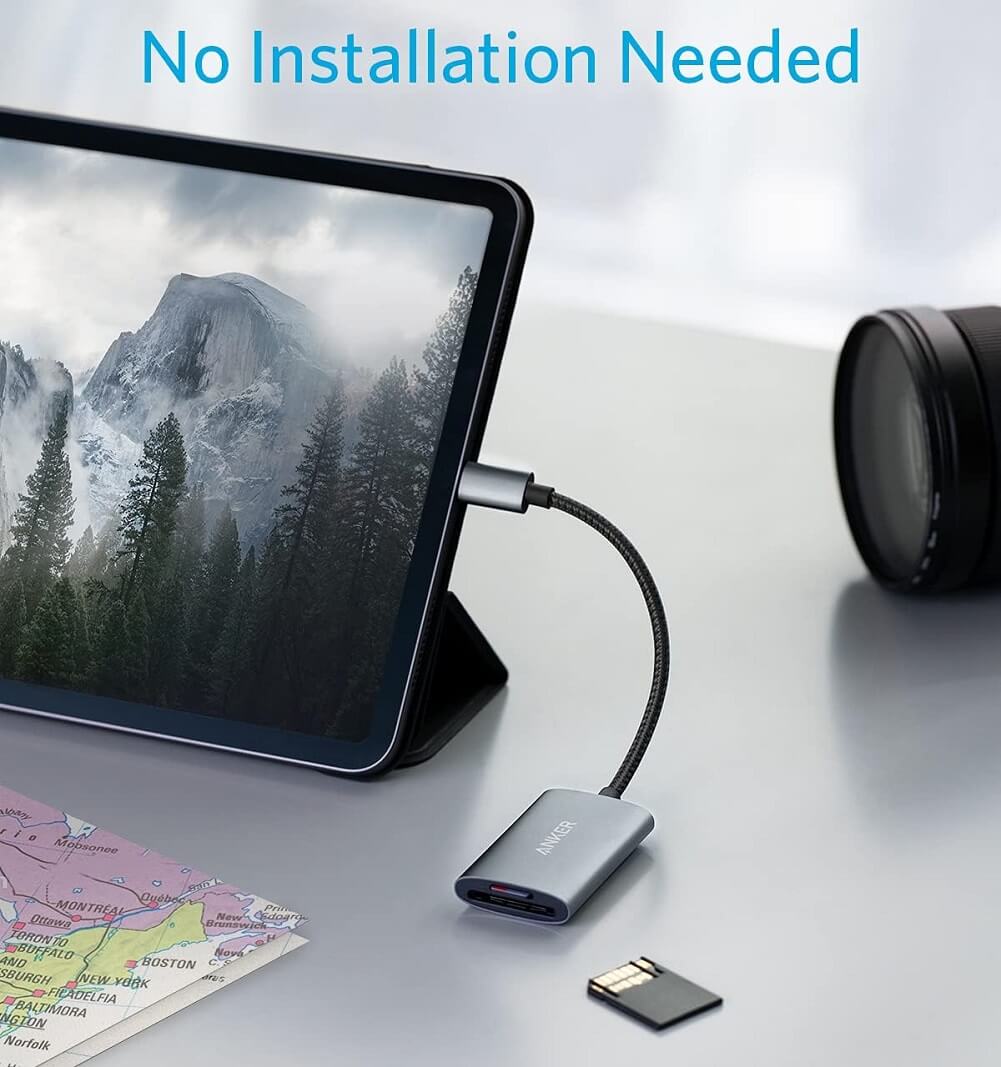 Anker USB-C SD 4.0 Card Reader PowerExpand+ 2-in-1 Memory Card Reader for SDXC, SDHC SD MMC RS-MMC Micro SDXC Micro SD Micro SDHC Card UHS-II & UHS-I Cards - Imported from UK