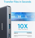 Anker PowerExpand+ 7-in-1 USB-C PD Media Hub with 4K HDMI 100W Power Delivery USB-C & 2 USB-A 5 Gbps Data Port microSD / SD Card Reader - Imported from UK