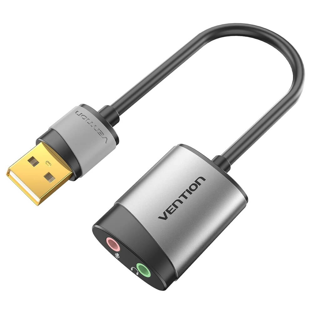 VENTION USB Sound Card to 3.5mm Jack Audio Adapter Compatible with PC, Laptop, Headset, PS5/4, Mac & more - Imported from UK