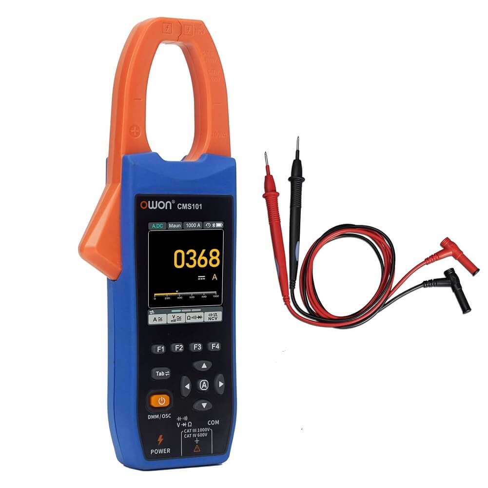 OWON Bluetooth Clamp Meter + Oscilloscope Scope, 1000V AC/DC Voltage Tester 1000A Current Test with 1MHz Oscilloscope Multimeter 3 in 1 Functions Clamp Meter with 2.8" IPS LCD Display - Imported from UK