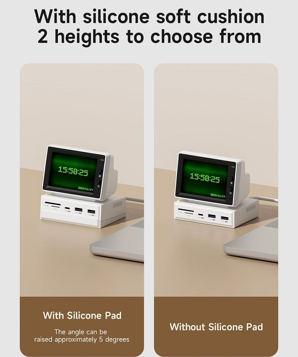 HAGIBIS Mini PC Monitor 8-in-1 USB-C Docking Station with 3.5" IPS Screen, USB 3.0 & HDMI - Imported from UK