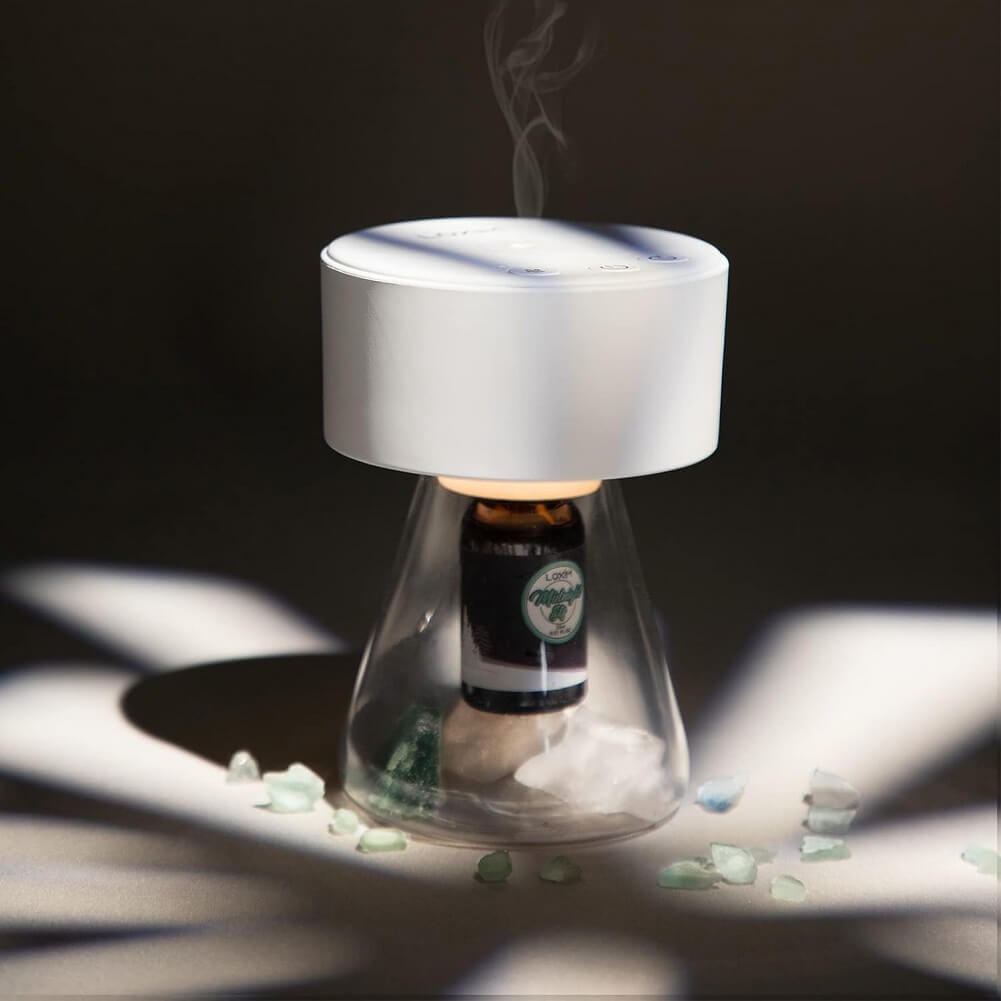 LOXIM Twilight Aromatherapy Diffuser Nebulizing Technology for Essential Oils, Full Spectrum Oil Adaptability, Optional LED Light, Waterless, Wireless, Battery Operated - Imported from UK