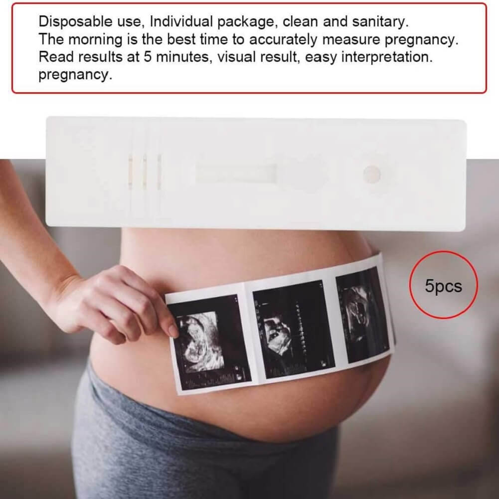 PEPECARE HCG Early Pregnancy Testing Pen, Easy Detection Pregnancy Home Testing Tool High Accuracy & Independent Packaging 5pcs (Container Product as it is, No Warranty, No Guarantee, No Return, No Exchange) - Imported from UK