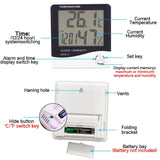 Temperature Humidity Meter with Alarm Clock, HTC-1 Large Screen Digital Thermo Hygrometer (Amazon Container Product as it is, No Warranty, No Guarantee, No Return, No Exchange) - Imported from UK