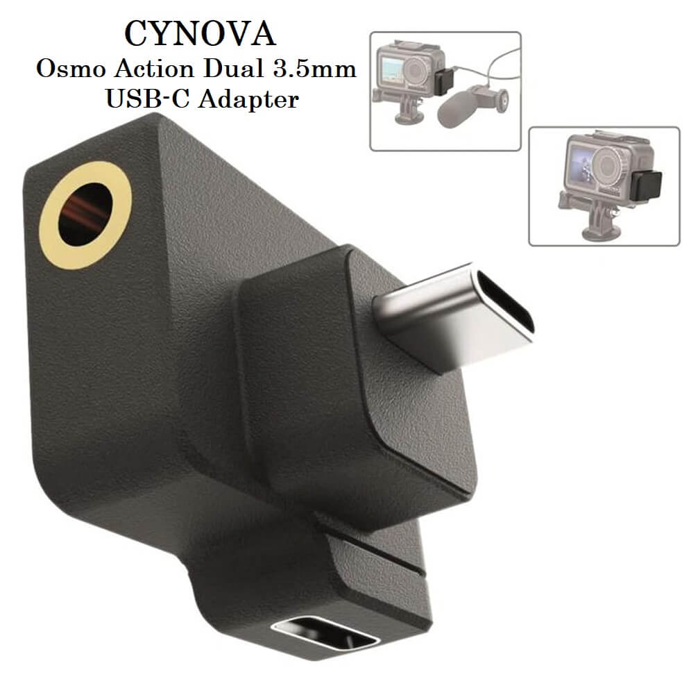 DJI CYNOVA Osmo Action Dual 3.5mm/USB-C Adapter - Imported from UK