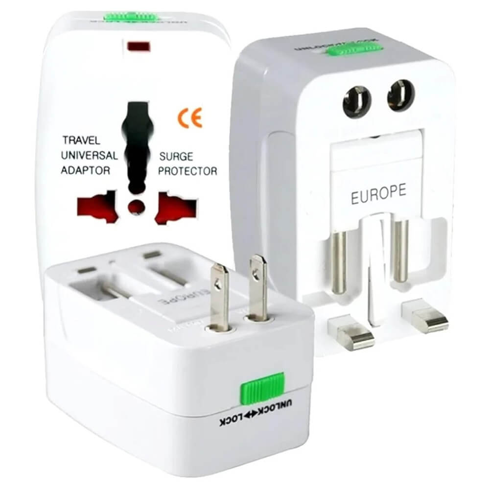 Universal Travel Adapter, All-in-One Multi Socket Wall Charger Adapter with LED Indicator, Lock/Unlock Button - Imported from UK